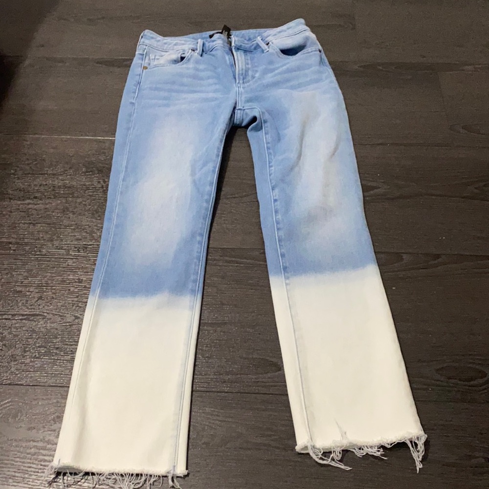These are fitted jeans on top but loose in bottom there also ombré